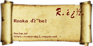 Roska Ábel névjegykártya