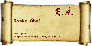 Roska Ábel névjegykártya